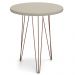 Mesa Lateral Redonda Base Aço Evolution Off White - Patrimar