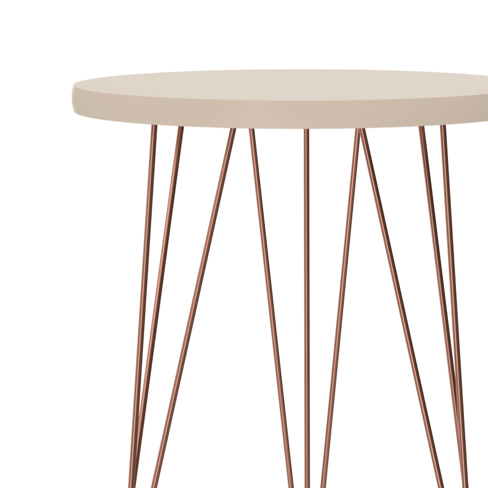 Mesa Lateral Redonda Evolution Off White 48 cm