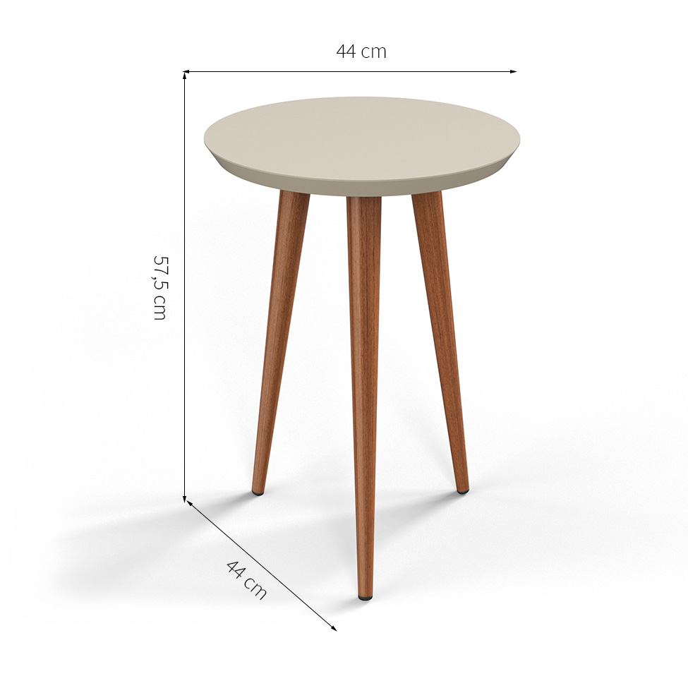 Mesa Lateral Redonda Luna 440 Off White