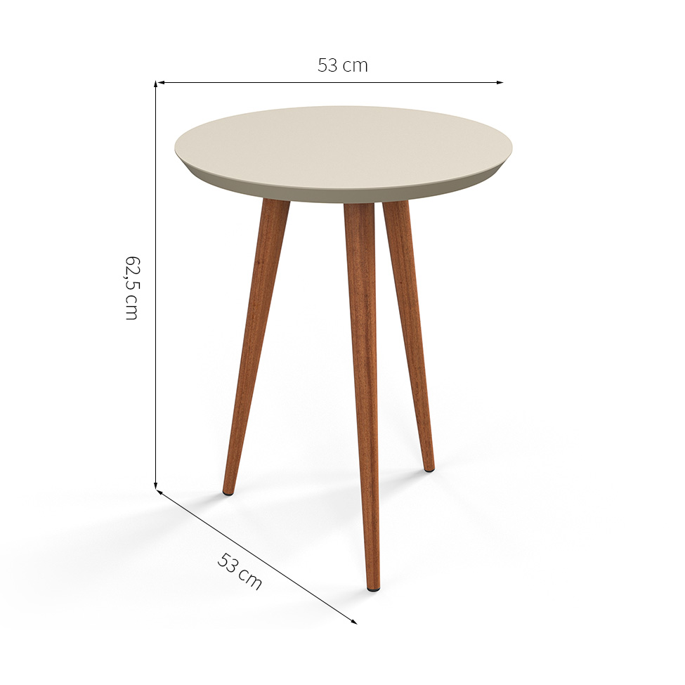 Mesa Lateral Redonda Luna 530 Off White