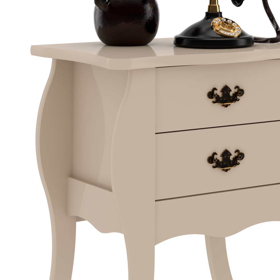Mesa de Cabeceira Premier 2 Gavetas Off White