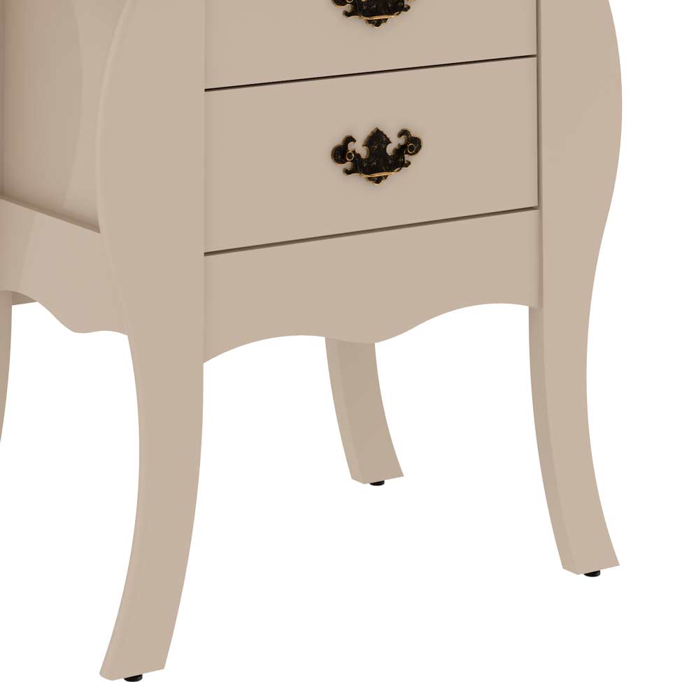 Mesa de Cabeceira Premier 2 Gavetas Off White