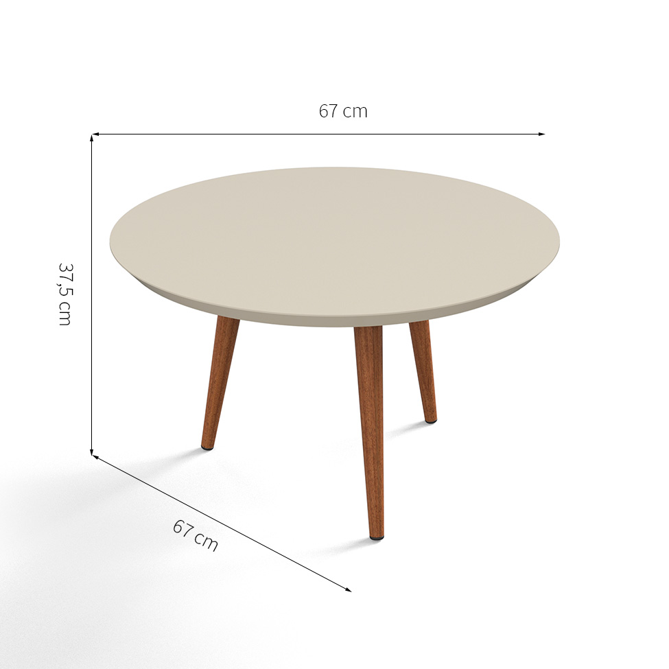 Mesa de Centro Redonda Luna 670 Off White