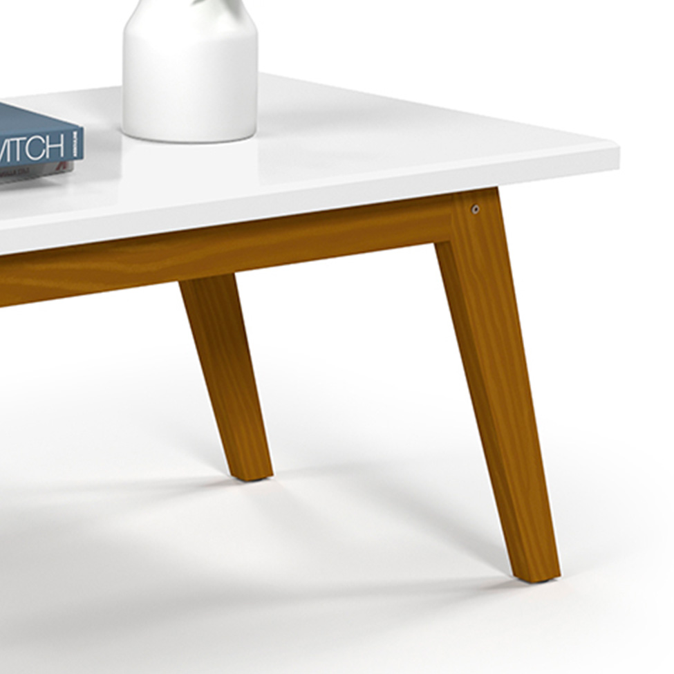 Mesa de Centro Retangular Prism Branca e Marrom