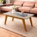 Mesa de Centro Retangular Prism Off White e Marrom