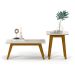 Mesa de Centro Retangular Prism Off White e Marrom