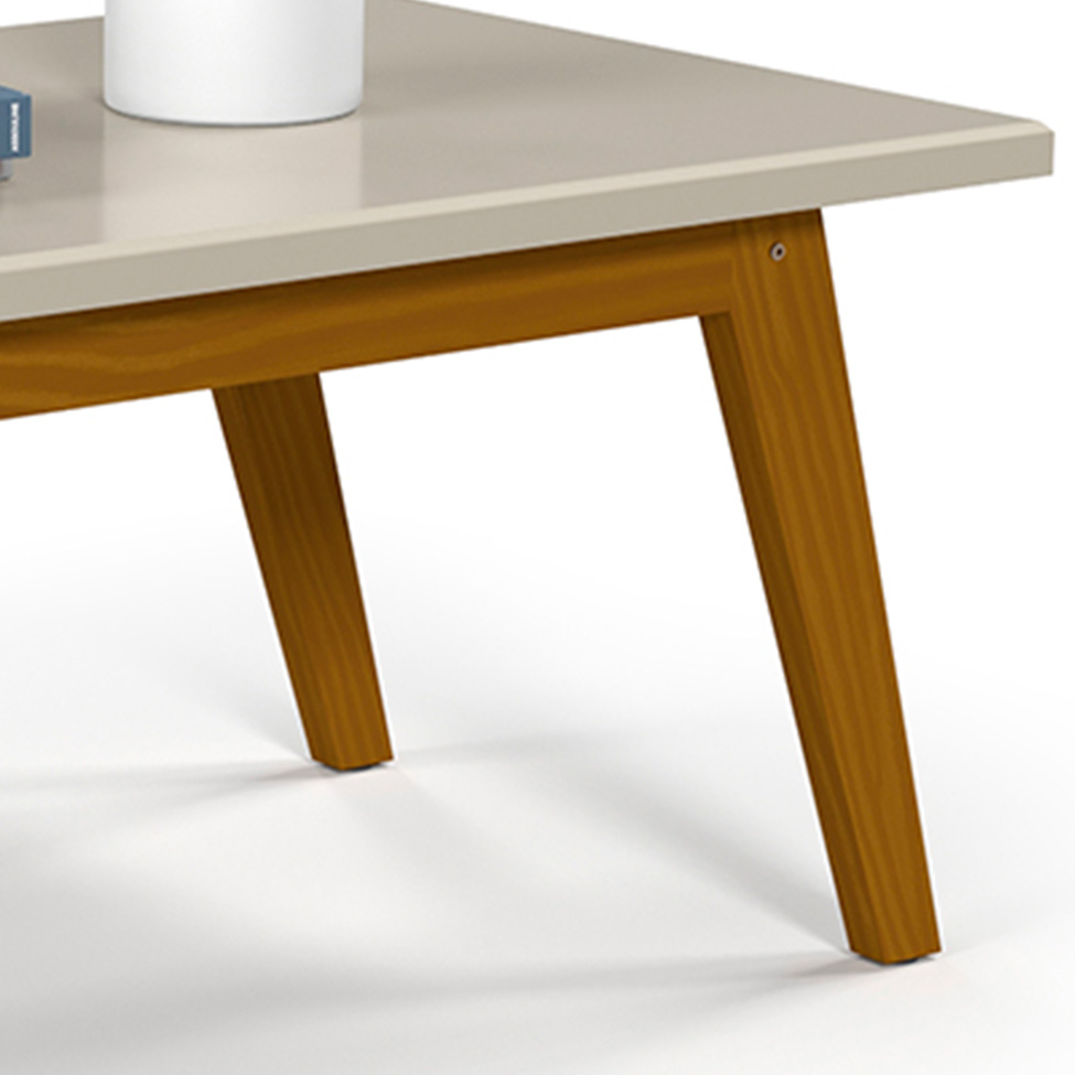 Mesa de Centro Retangular Prism Off White e Marrom