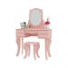 Penteadeira Princesa  Banqueta e 04 Gavetas Rosa - Patrimar