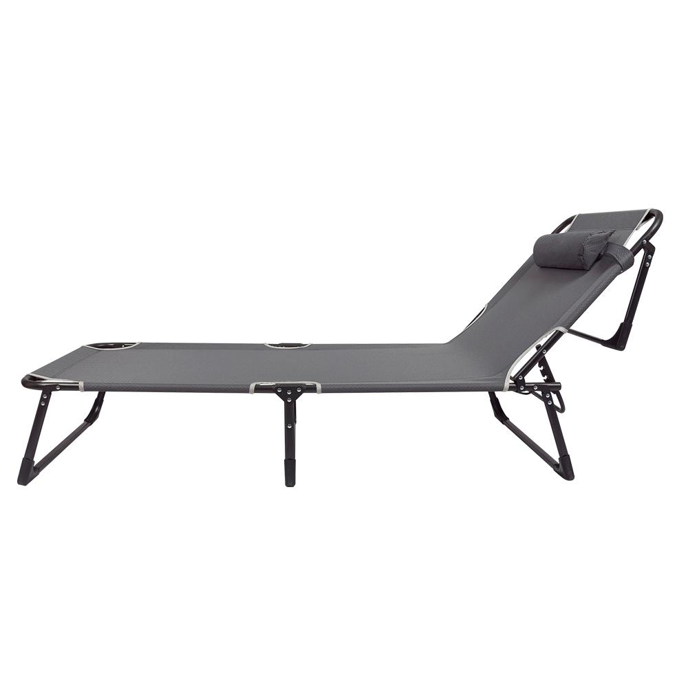 Cadeira Espreguiçadeira Lounge Dobrável Pelegrin PEL-3510 Cinza