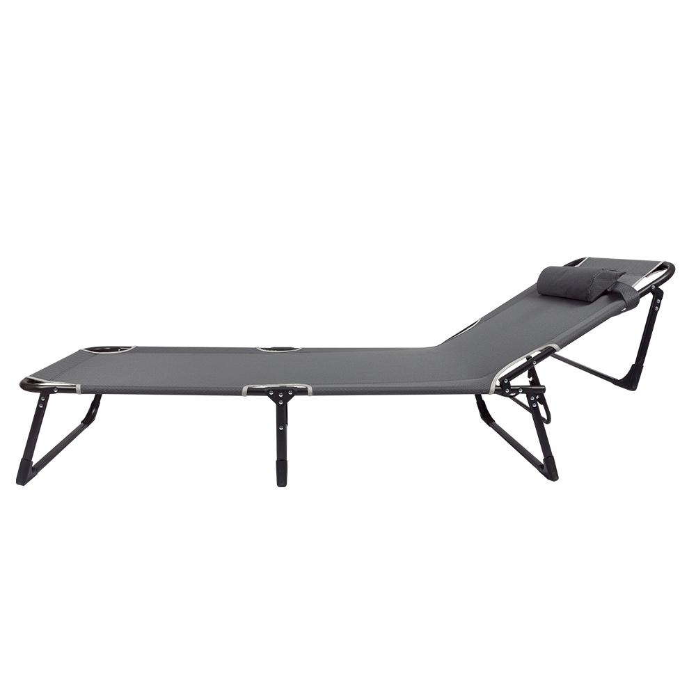 Cadeira Espreguiçadeira Lounge Dobrável Pelegrin PEL-3510 Cinza