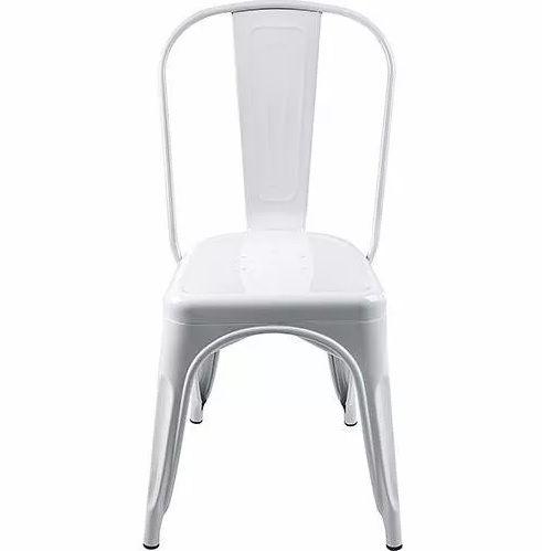 Cadeira Fixa Design Tolix Metal Pelegrin PEL-1518 Branca