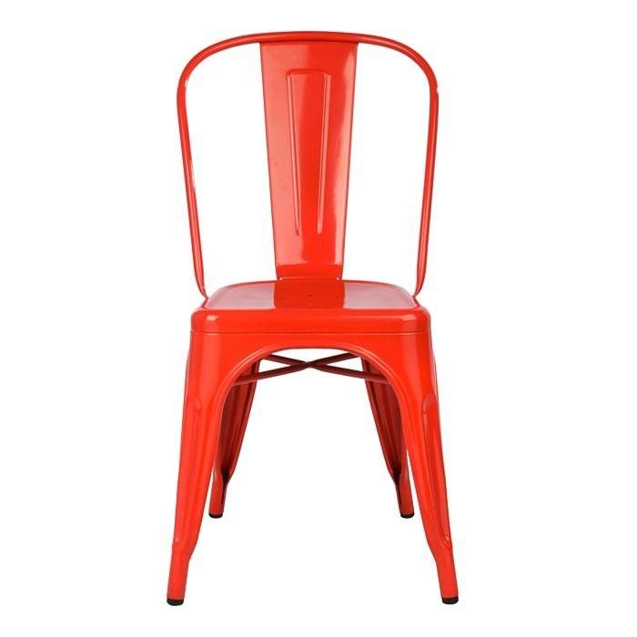 Cadeira Fixa Design Tolix Metal Pelegrin PEL-1518 Vermelha