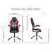 Cadeira Gamer Pelegrin PEL-3009 Couro PU Vermelha, Preta e Cinza