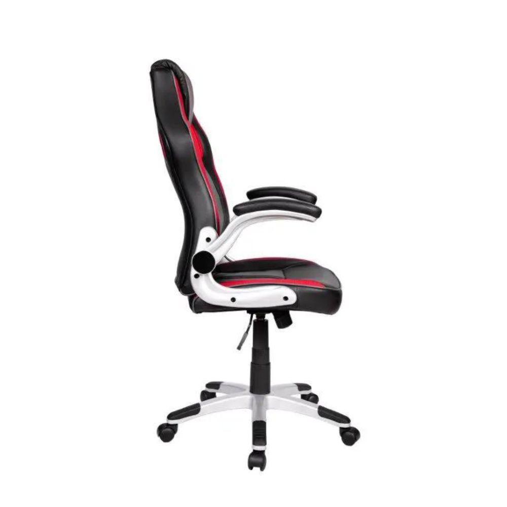 Cadeira Gamer Pelegrin PEL-3009 Couro PU Vermelha, Preta e Cinza
