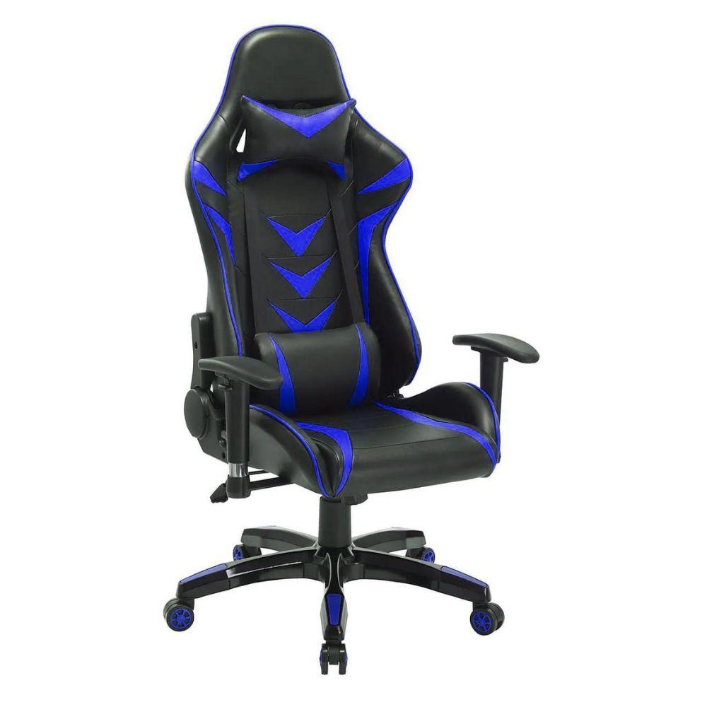 Cadeira Gamer Pelegrin Reclinável PEL-3003 Preta e Azul
