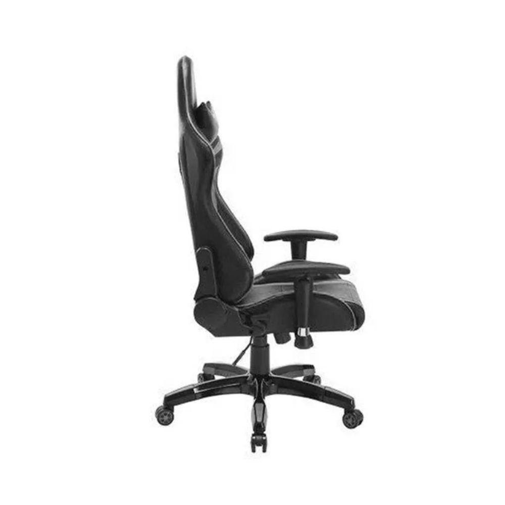 Cadeira Gamer Pelegrin em Couro PU Reclinável PEL-3003 Preta e Cinza