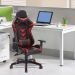 Cadeira Gamer Pelegrin em Couro PU Reclinável PEL-3003 Preta e Vermelha
