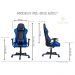 Cadeira Gamer Pelegrin em Couro PU Reclinável PEL-3012 Preta e Azul