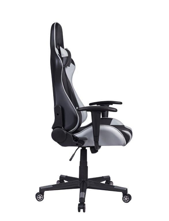 Cadeira Gamer Pelegrin em Couro PU Reclinável PEL-3012 Preta e Cinza