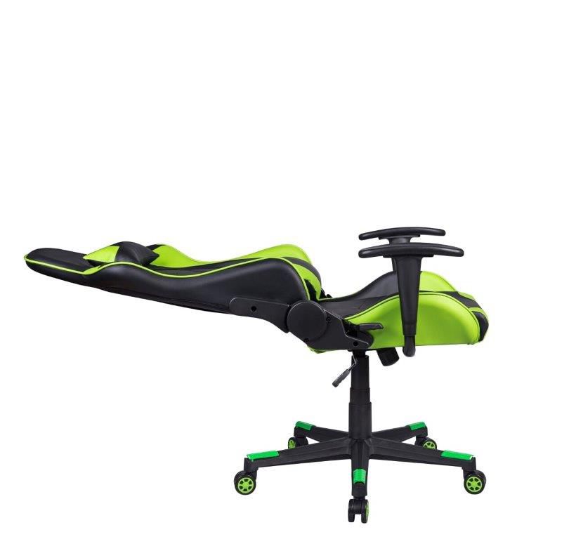 Cadeira Gamer Pelegrin em Couro PU Reclinável PEL-3012 Preta e Verde