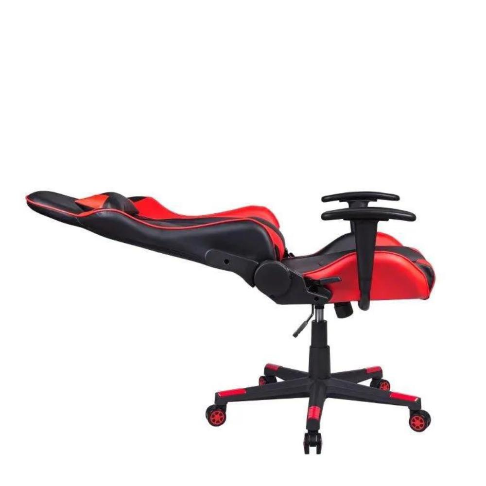 Cadeira Gamer Pelegrin em Couro PU Reclinável PEL-3012 Preta e Vermelha