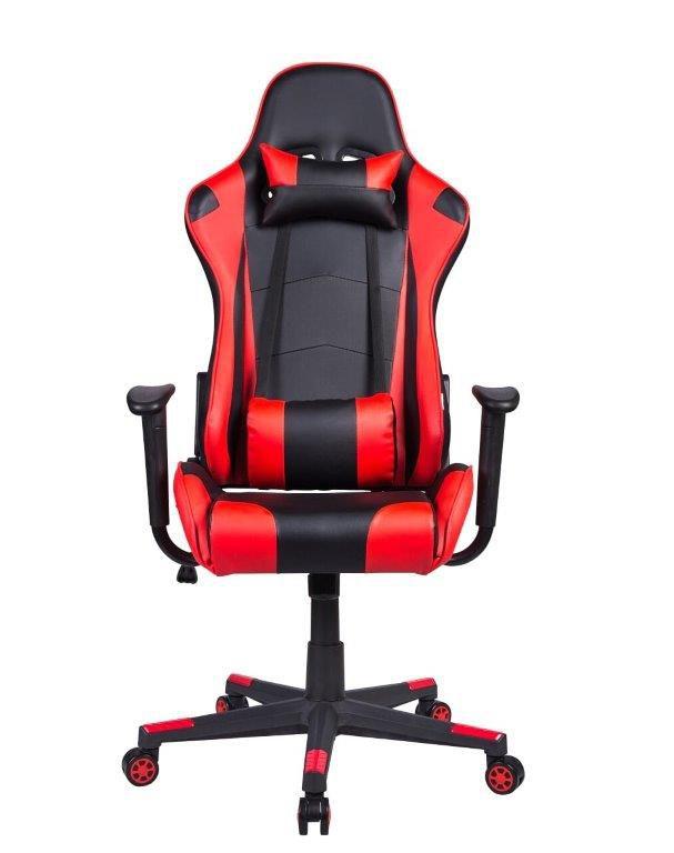 Cadeira Gamer Pelegrin em Couro PU Reclinável PEL-3012 Preta e Vermelha