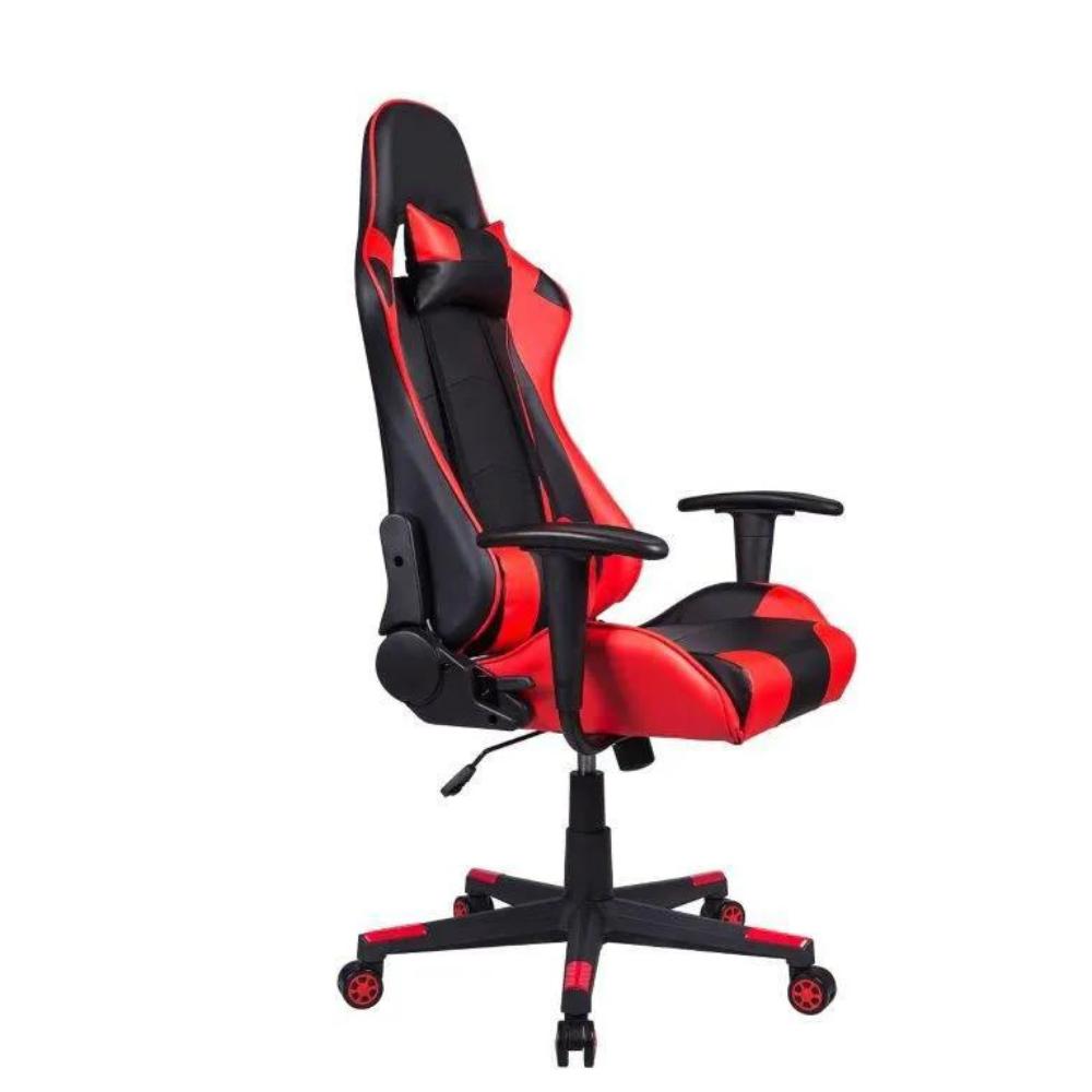 Cadeira Gamer Pelegrin em Couro PU Reclinável PEL-3012 Preta e Vermelha
