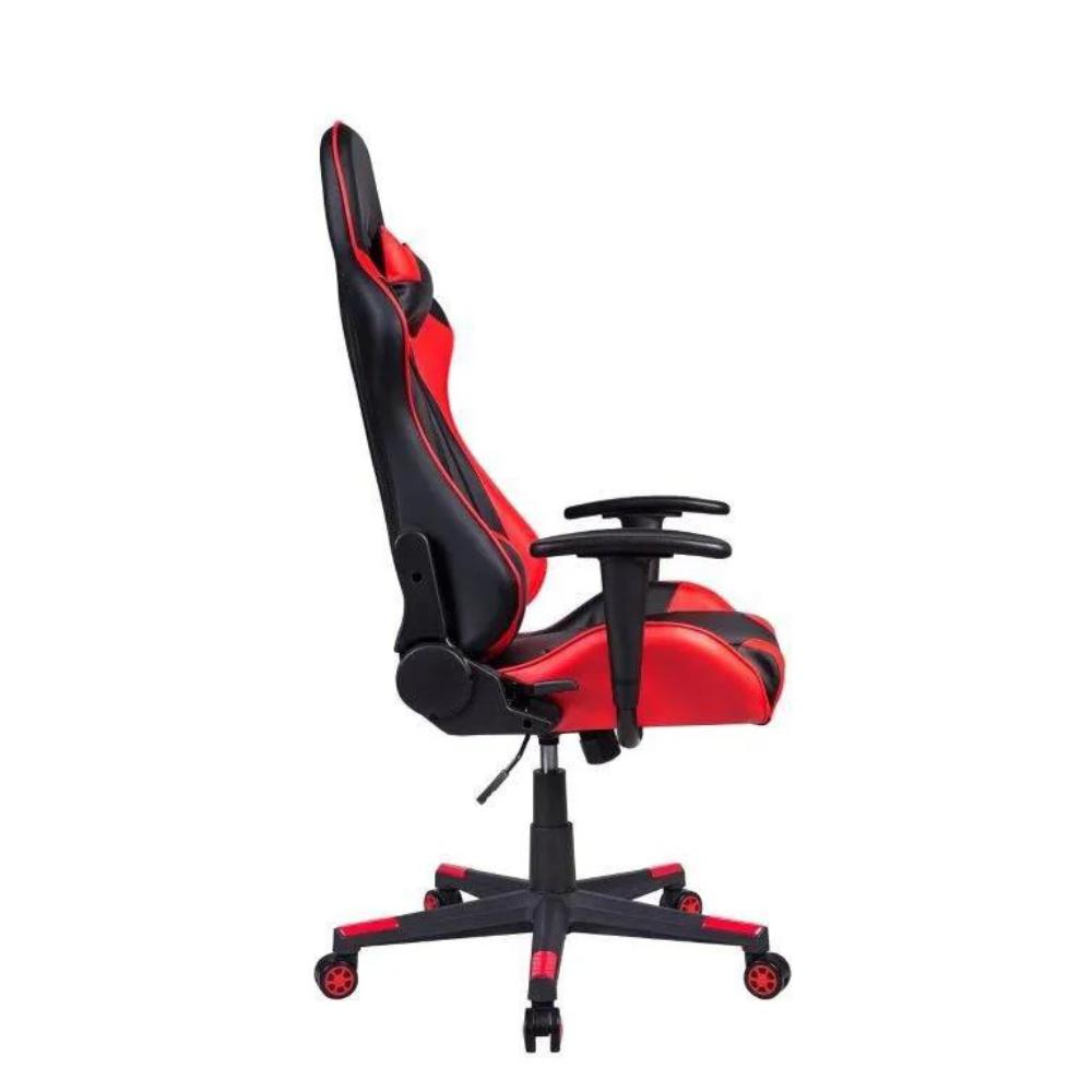 Cadeira Gamer Pelegrin em Couro PU Reclinável PEL-3012 Preta e Vermelha