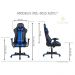 Cadeira Gamer Pelegrin em Couro PU Reclinável PEL-3013 Preta e Azul