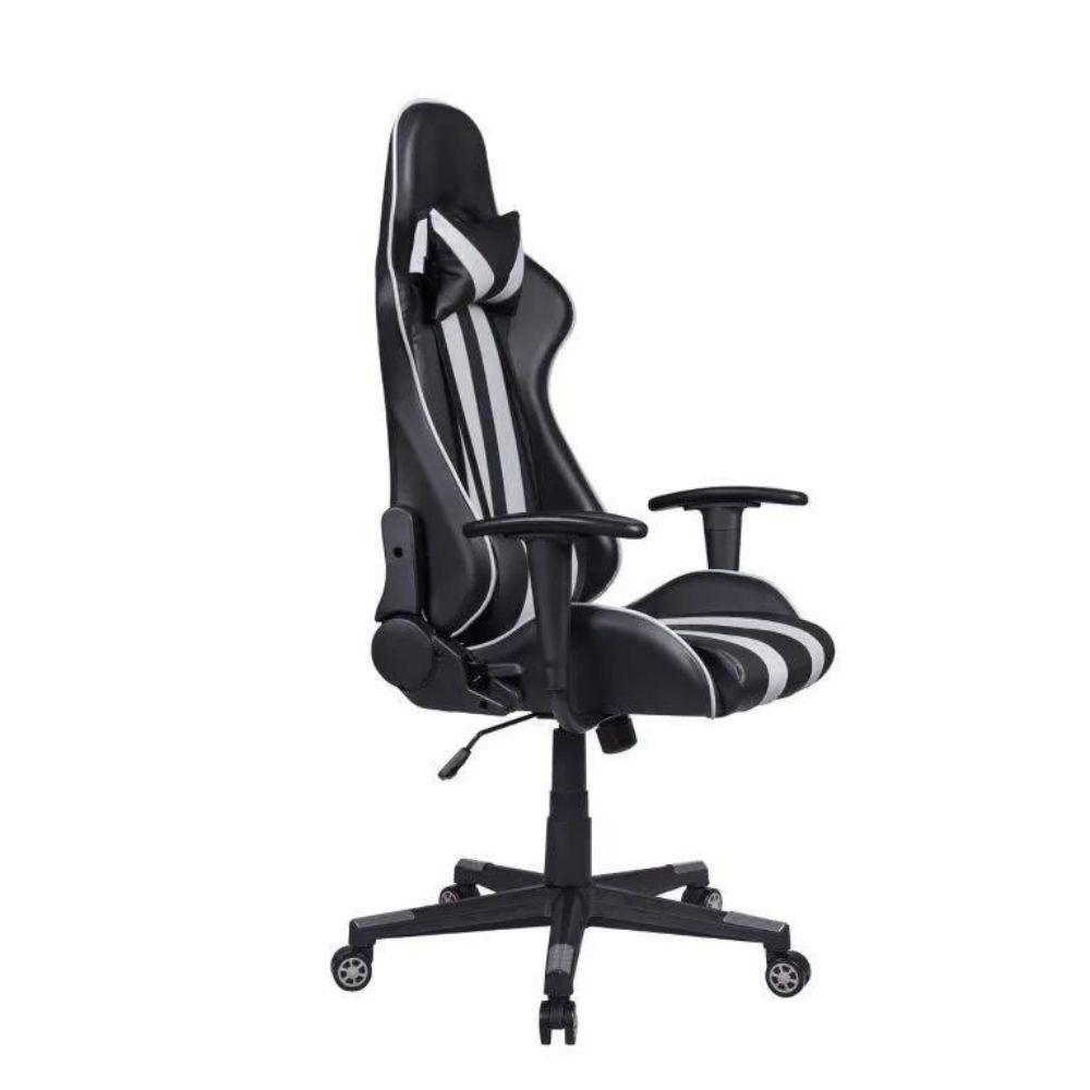 Cadeira Gamer Pelegrin em Couro PU Reclinável PEL-3013 Preta e Cinza
