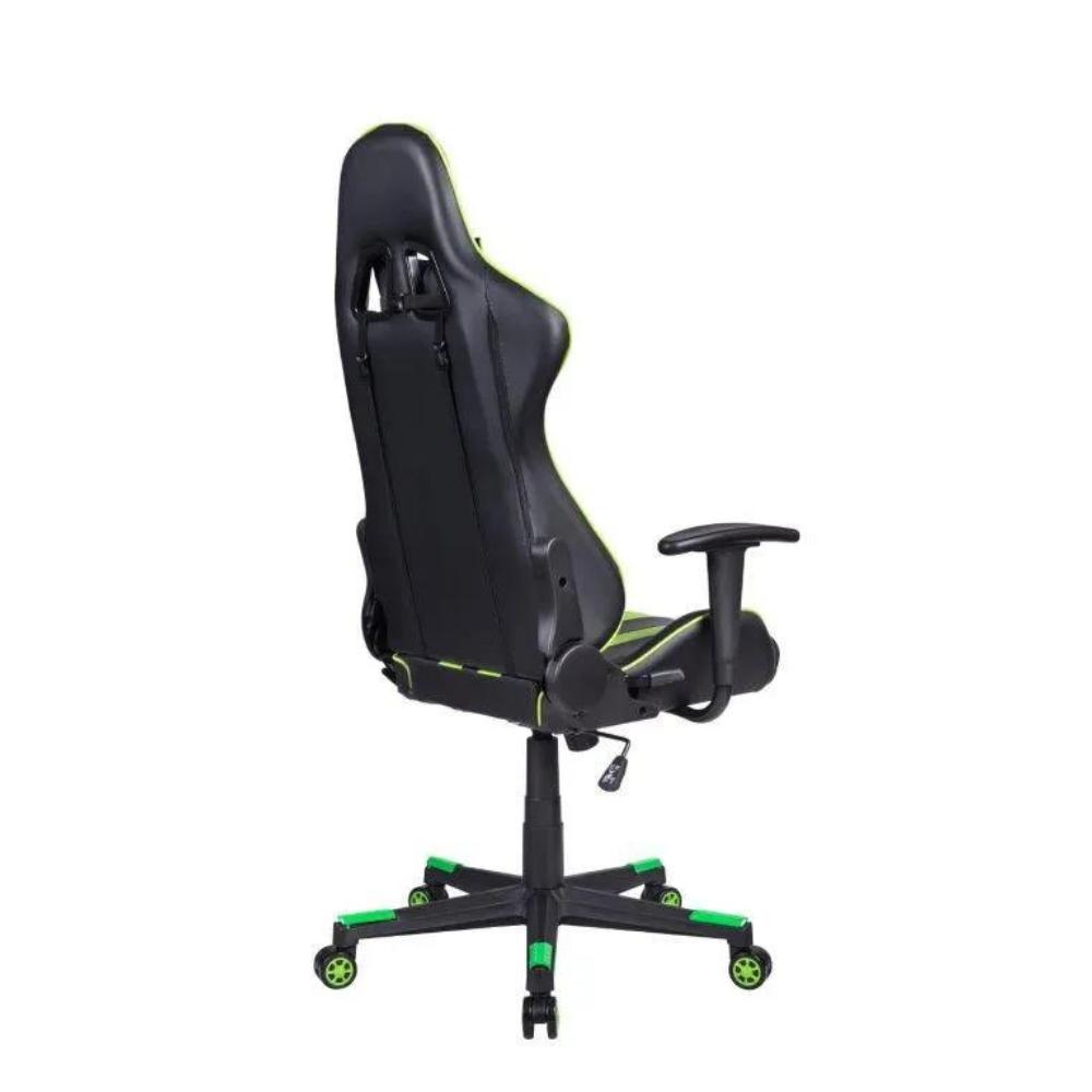 Cadeira Gamer Pelegrin em Couro PU Reclinável PEL-3013 Preta e Verde