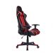 Cadeira Gamer Pelegrin em Couro PU Reclinável PEL-3013 Preta e Vermelha