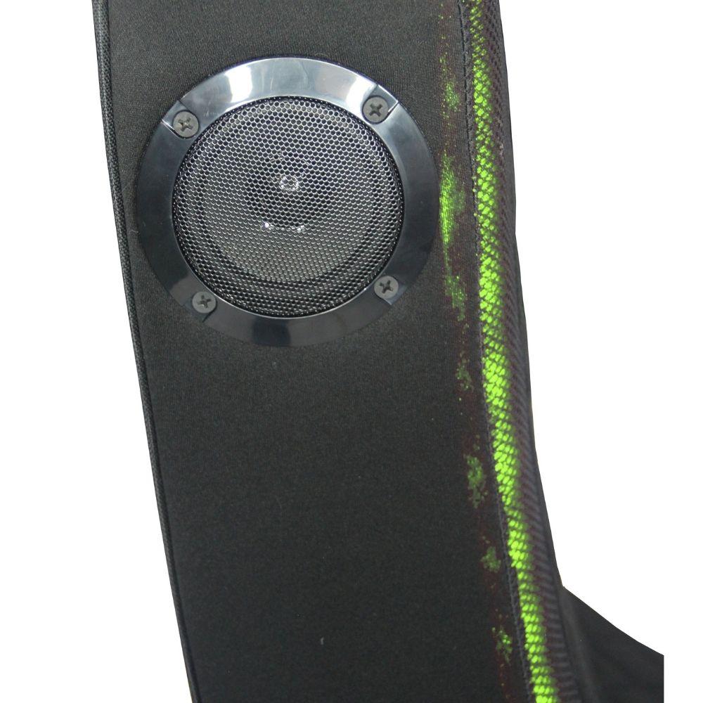 Cadeira Gamer de Balanço Pelegrin PEL-3024 Preta com Led e Auto-falante Bluetooth