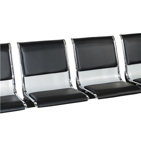 Cadeira Longarina Aeroporto Cromada com Estofamento 4 Lugares