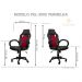 Cadeira Presidente Gamer em Couro PU Preta com Vermelho Pelegrin PEL – 3002