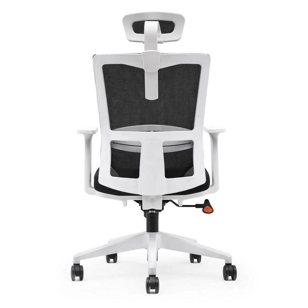 Cadeira Presidente Pelegrin Premium PEL-A105 Branca com Tela Mesh Preta
