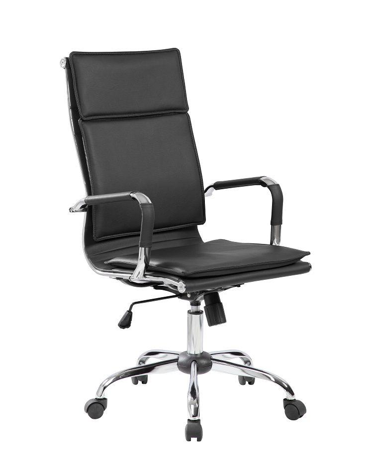 Cadeira Presidente Pelegrin em Couro PU PEL-8003H Preta Design Charles Eames