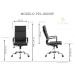 Cadeira Presidente Pelegrin em Couro PU PEL-8003H Preta Design Charles Eames
