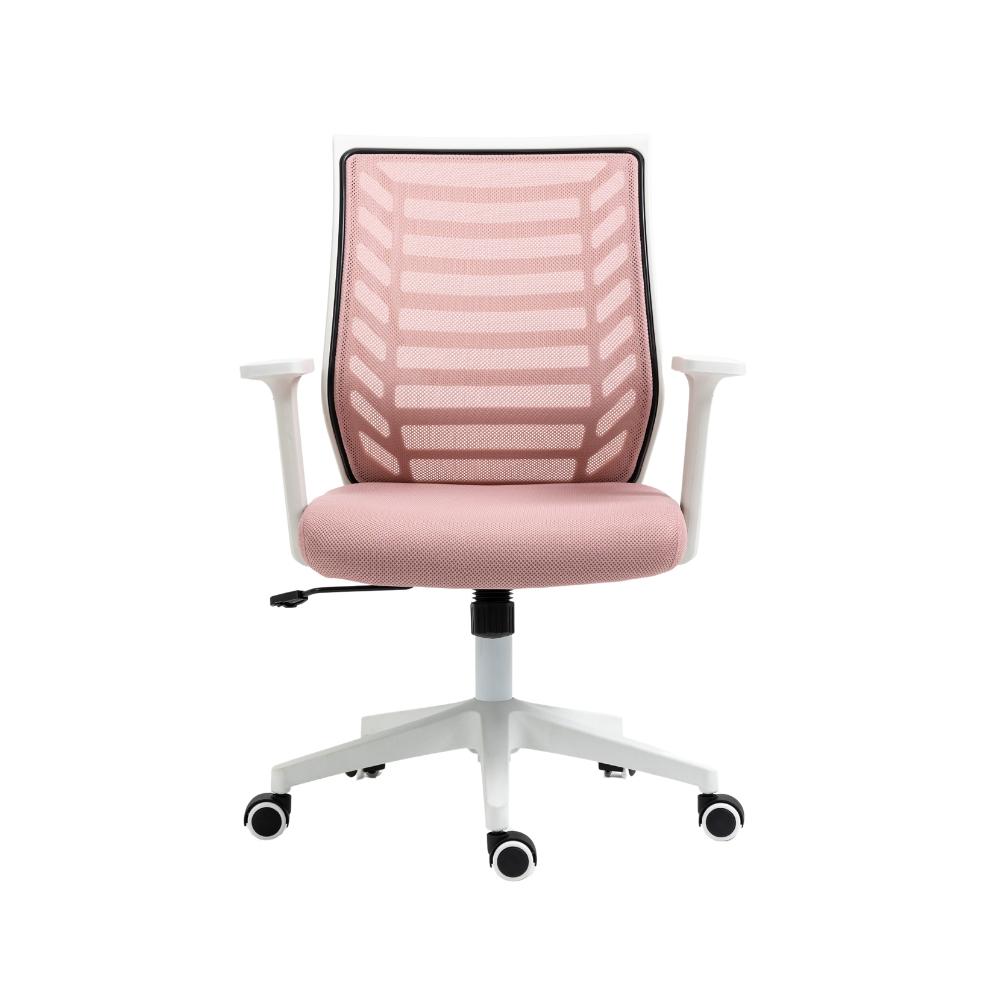 Cadeira de Escritório Diretor Pelegrin PEL-0238 Branco e Rosa