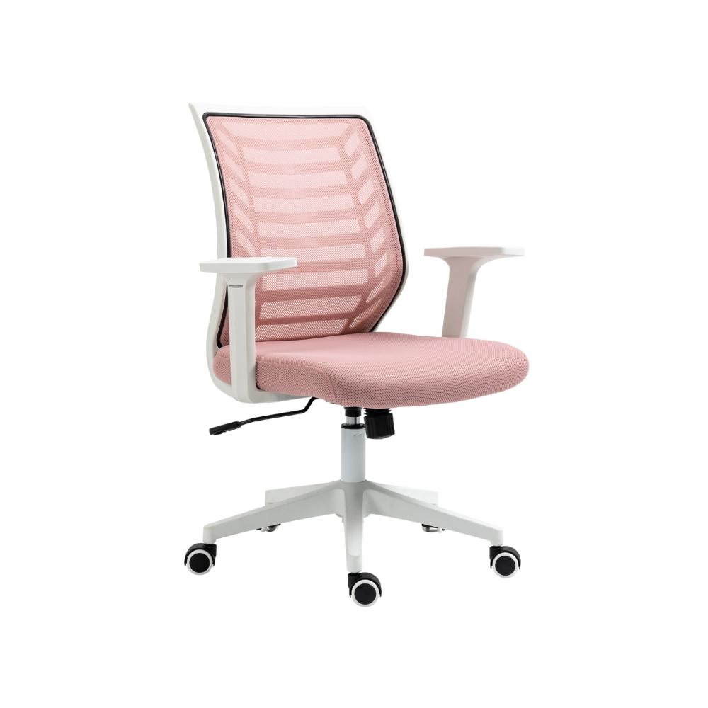 Cadeira de Escritório Diretor Pelegrin PEL-0238 Branco e Rosa