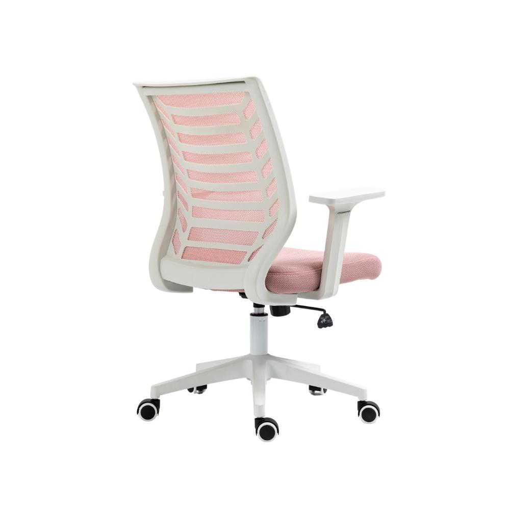 Cadeira de Escritório Diretor Pelegrin PEL-0238 Branco e Rosa
