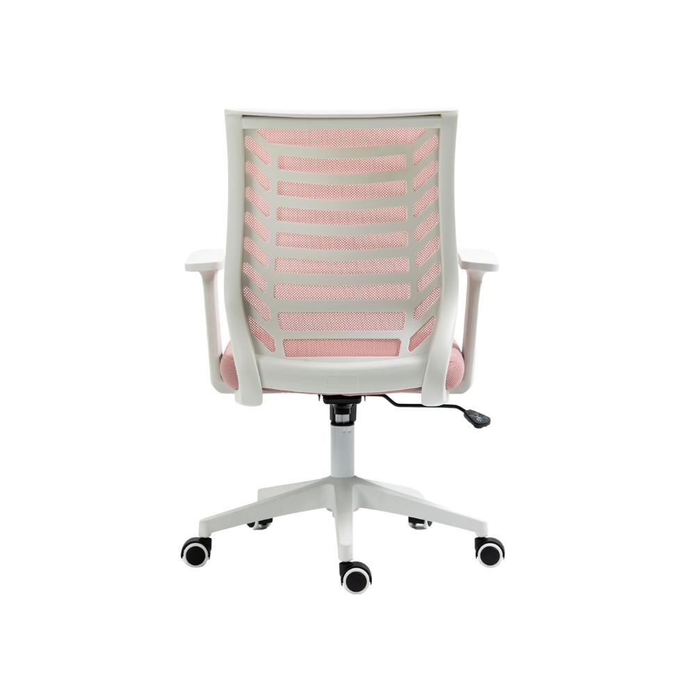 Cadeira de Escritório Diretor Pelegrin PEL-0238 Branco e Rosa