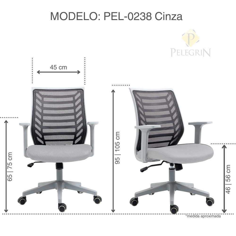 Cadeira de Escritório Diretor Pelegrin PEL-0238 Cinza
