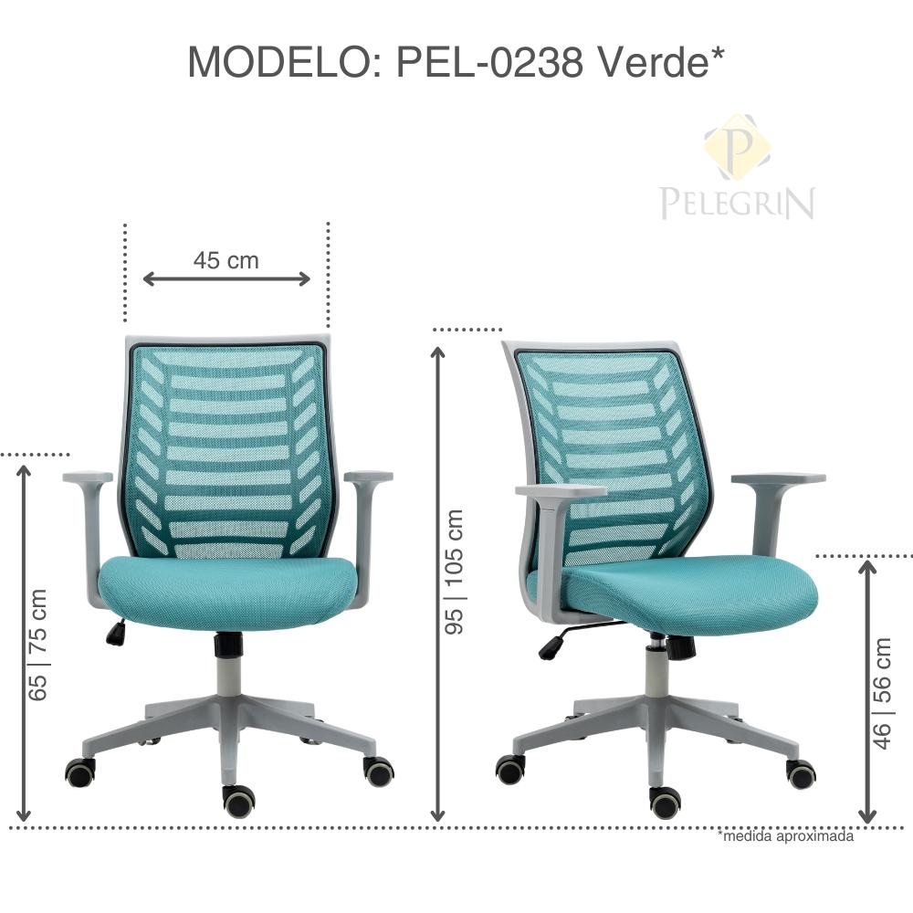 Cadeira de Escritório Diretor Pelegrin PEL-0238 Cinza e Verde
