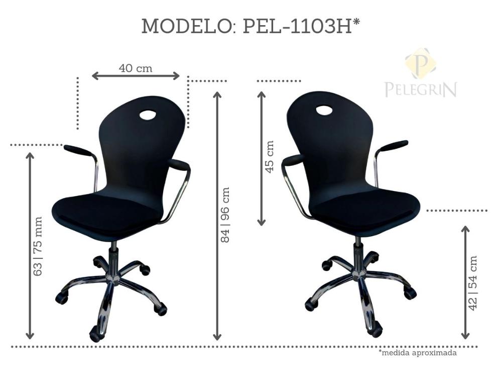 Cadeira de Escritório Diretor Pelegrin PEL-1103H Preta