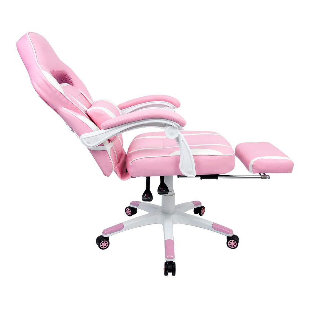 Conjunto Mesa Gamer Pelegrin PEL-008P Rosa e Cadeira Gamer Pelegrin PEL-3020 Rosa