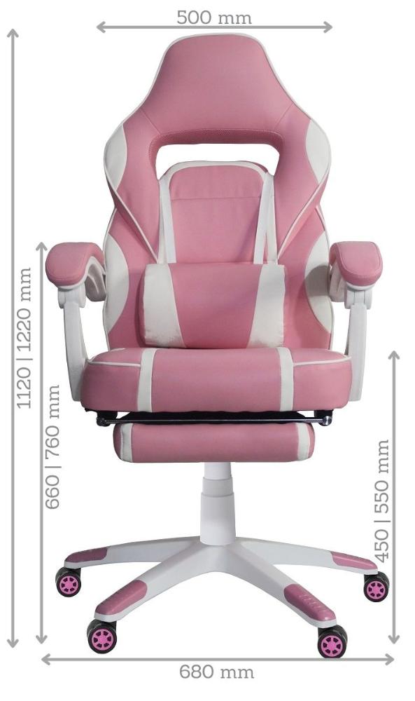 Conjunto Mesa Gamer Pelegrin PEL-008P Rosa e Cadeira Gamer Pelegrin PEL-3020 Rosa