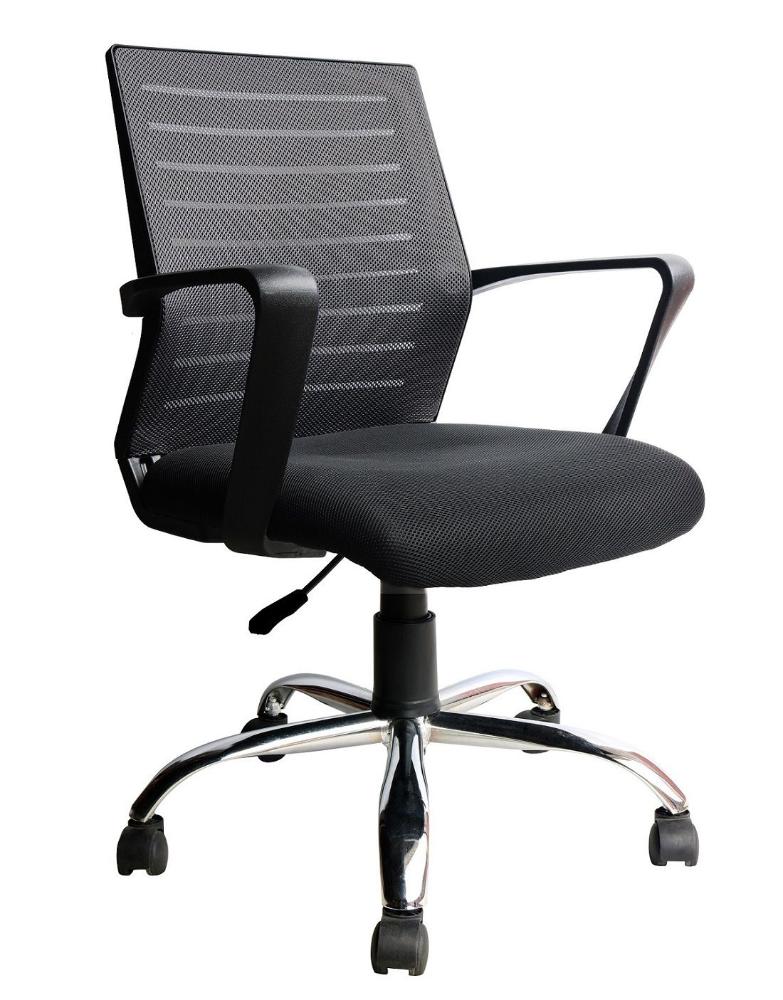 Conjunto com 1 Cadeira Diretor e 2 Cadeiras Interlocutor Pelegrin PEL-8501 Tela Mesh Preta
