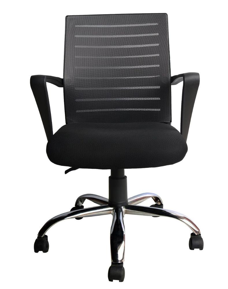 Conjunto com 1 Cadeira Diretor e 2 Cadeiras Interlocutor Pelegrin PEL-8501 Tela Mesh Preta