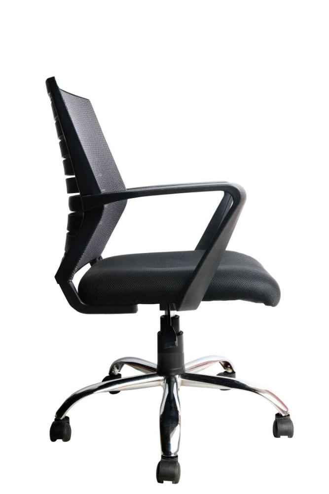 Conjunto com 1 Cadeira Diretor e 2 Cadeiras Interlocutor Pelegrin PEL-8501 Tela Mesh Preta